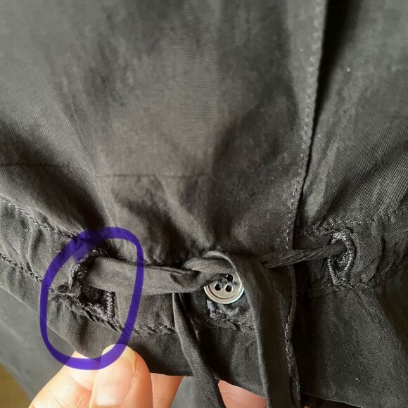 James Perse Black Button Front Shirt Dress with Drawstring Waist Size 1 (Small)‎ - Picture 3 of 8